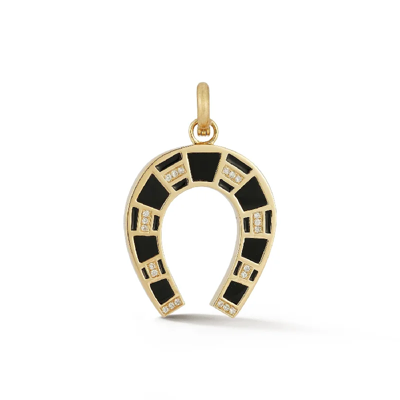 14K Gold Onyx & Diamond Hallie Charm