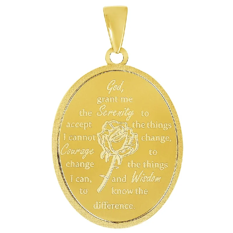 14k Yellow Gold God Grant Me the Serenity Prayer Pendant