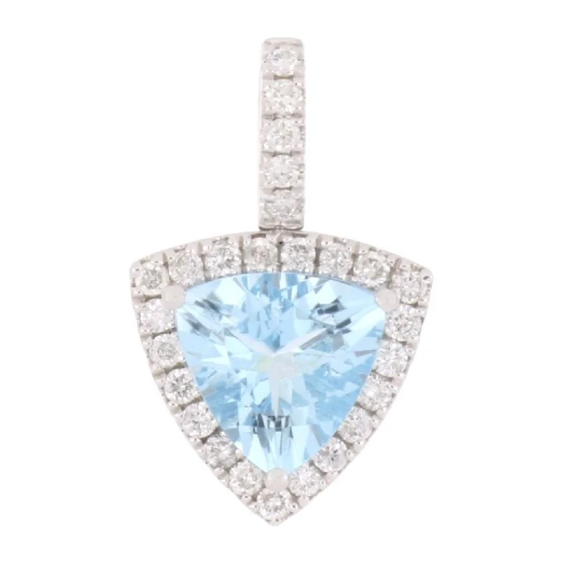 Aquamarine Ladies Pendant (Aquamarine 0.64 cts. White Diamond 0.13 cts.)