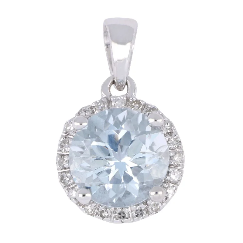 Aquamarine Pendant (Aquamarine 1.18 cts. White Diamond 0.08 cts.)