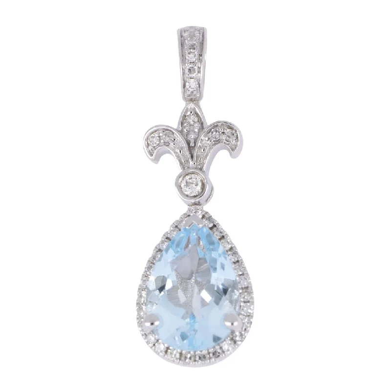 Aquamarine Pendant (Aquamarine 1.6 cts. White Diamond 0.17 cts.)