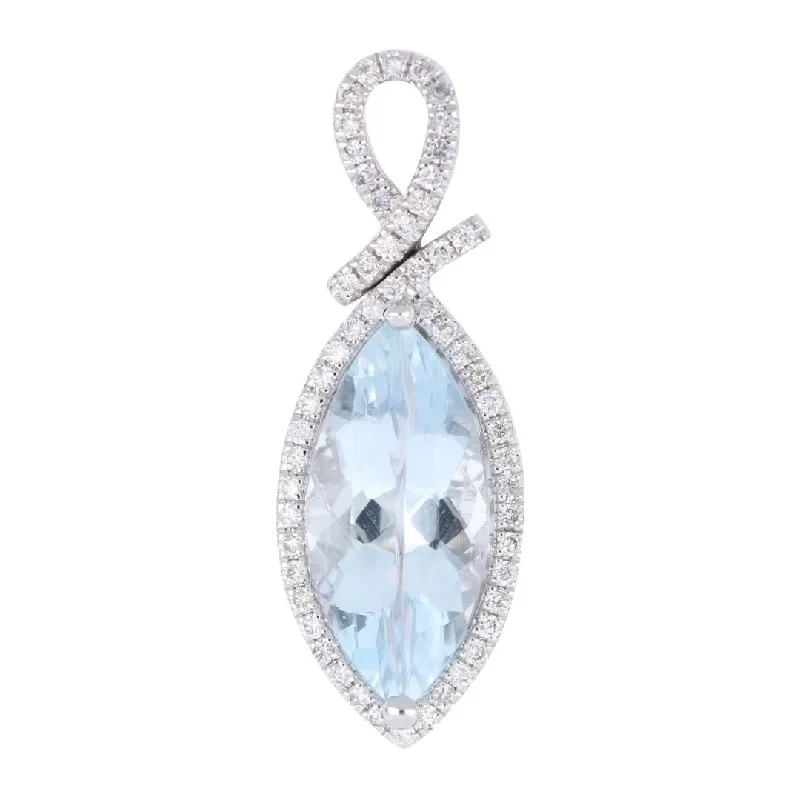 Aquamarine Pendant (Aquamarine 2.76 cts. White Diamond 0.21 cts.)