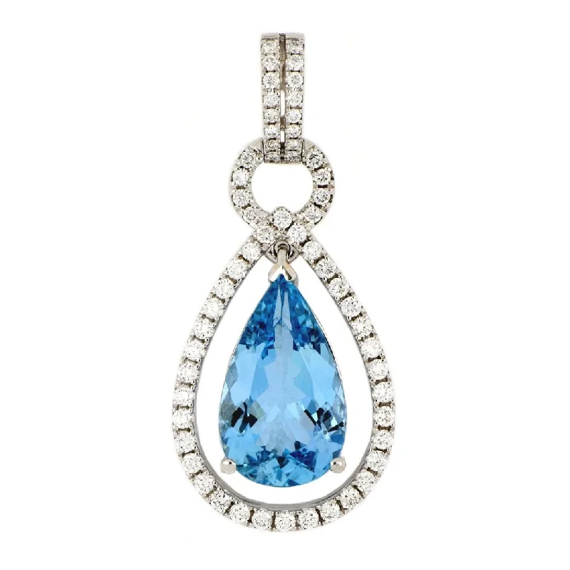 Aquamarine Pendant (Aquamarine 3.05 cts. White Diamond 0.44 cts.)