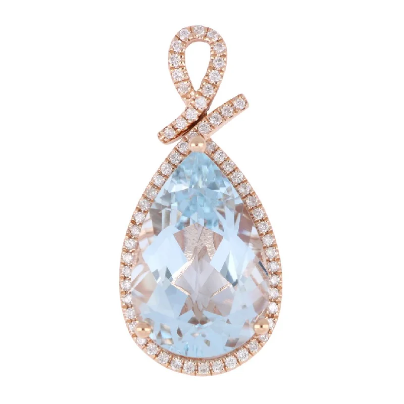 Aquamarine Pendant (Aquamarine 4.79 cts. White Diamond 0.17 cts.)