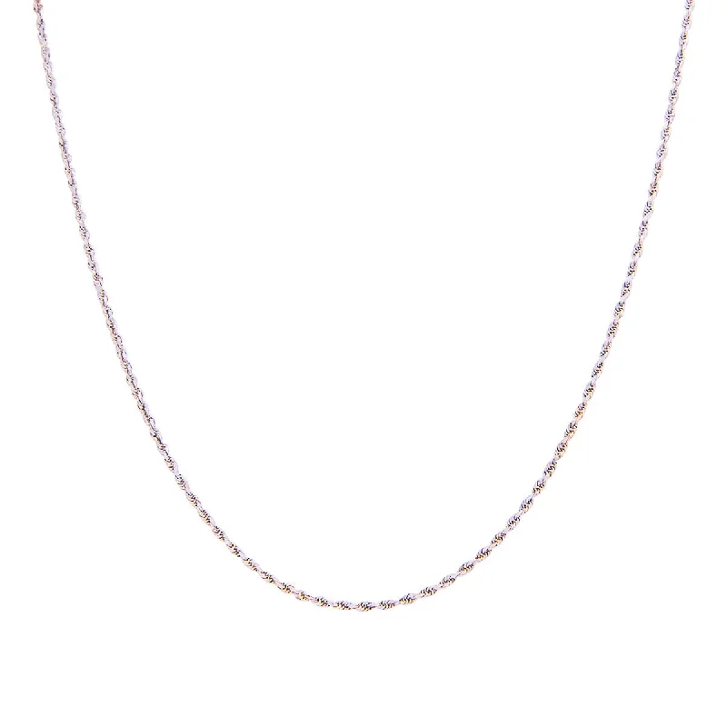 Fink's Jewelers 14K White Gold 1.56mm Rope Chain Necklace