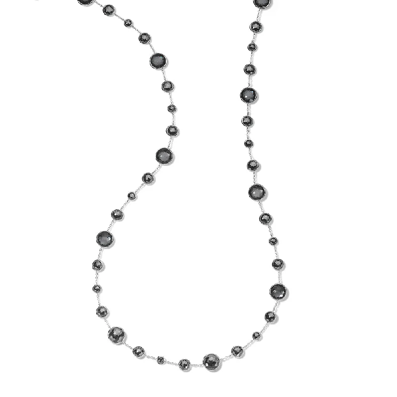 IPPOLITA Lollipop® Sterling Silver Lollitini Long Gemstone Station Necklace in Hematite Doublet