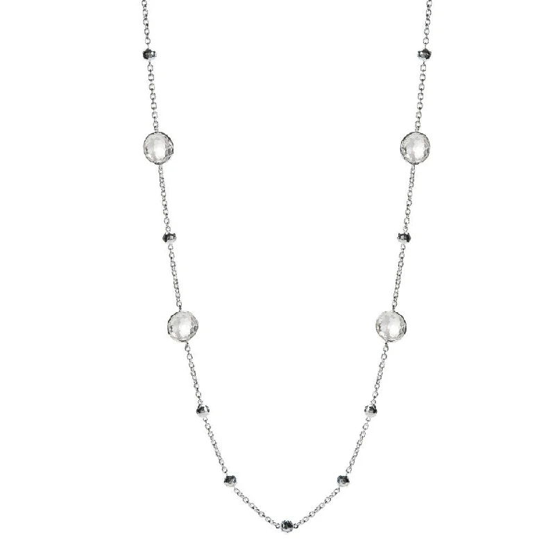 IPPOLITA Rock Candy® Sterling Silver Lollipop Mini Station Necklace in Clear Quartz