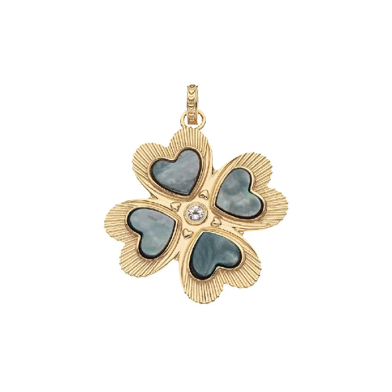 LUCKY in Love Clover Pendant with Black Mother of Pearl SALE