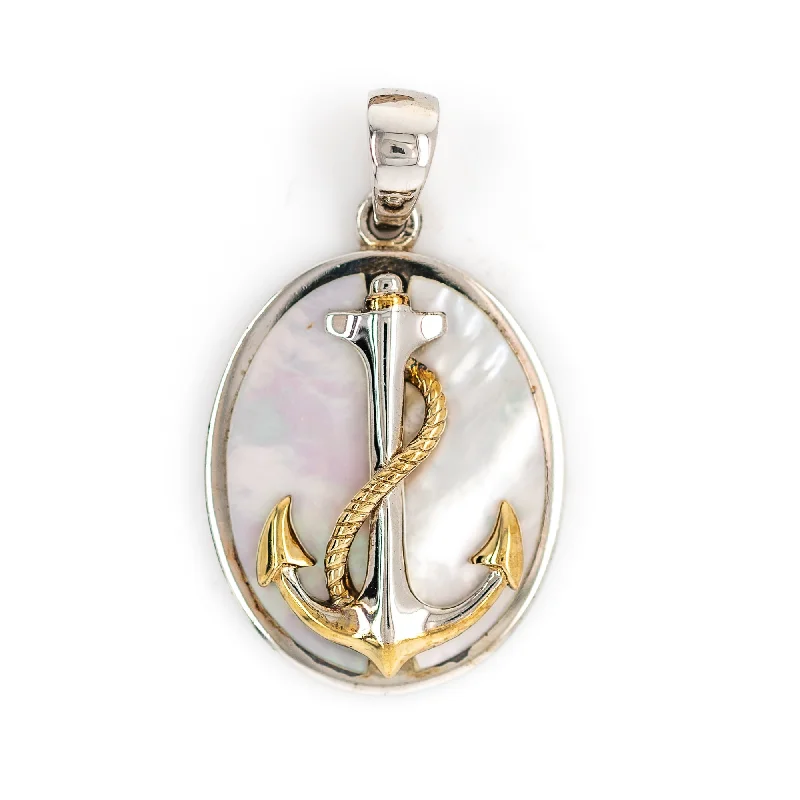 Anchor & Rope Precious on Pearl Line Pendant