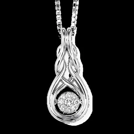 Cluster Diamond Sterling Silver Rhythm of Love Pendant