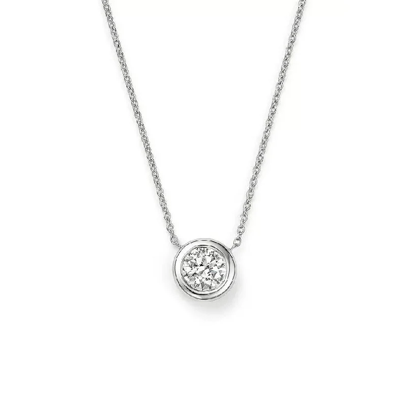 Roberto Coin Diamonds by the Inch Diamond Bezel Necklace in 18K White Gold