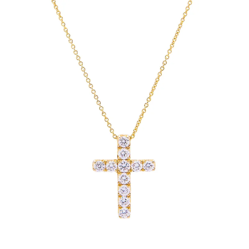 Sabel Collection 14K Yellow Gold Diamond Cross Pendant Necklace