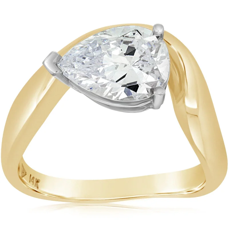 Asymmetrical Solitaire Engagement Ring Setting