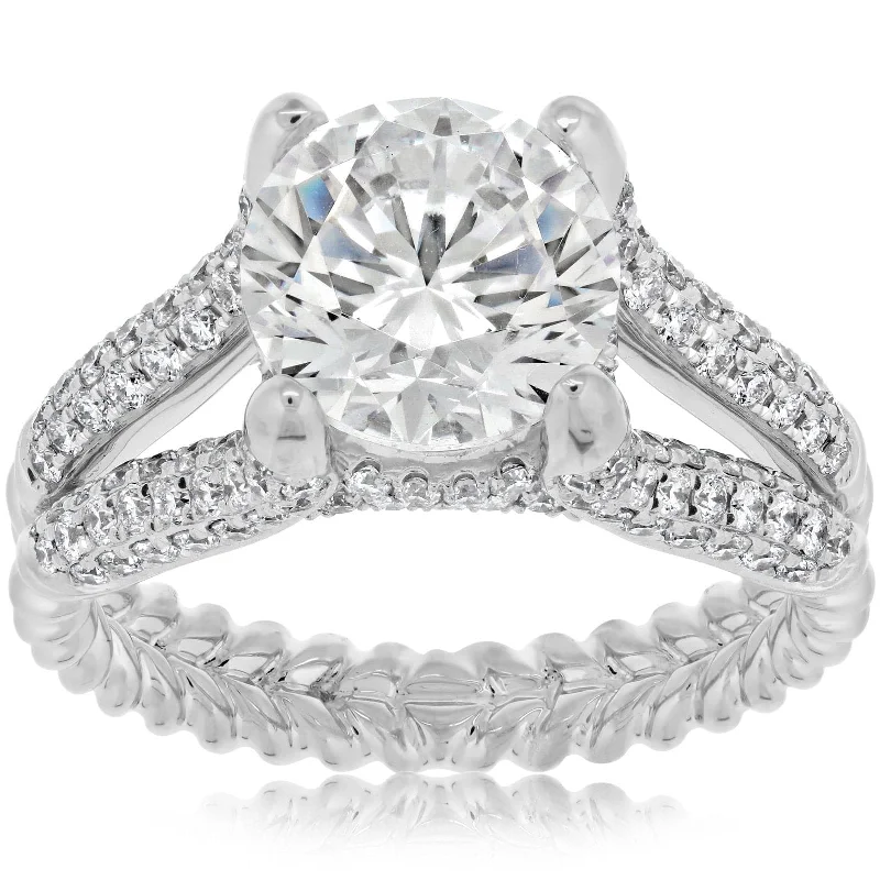 Cable Twist Pave Diamond Engagement Ring Setting