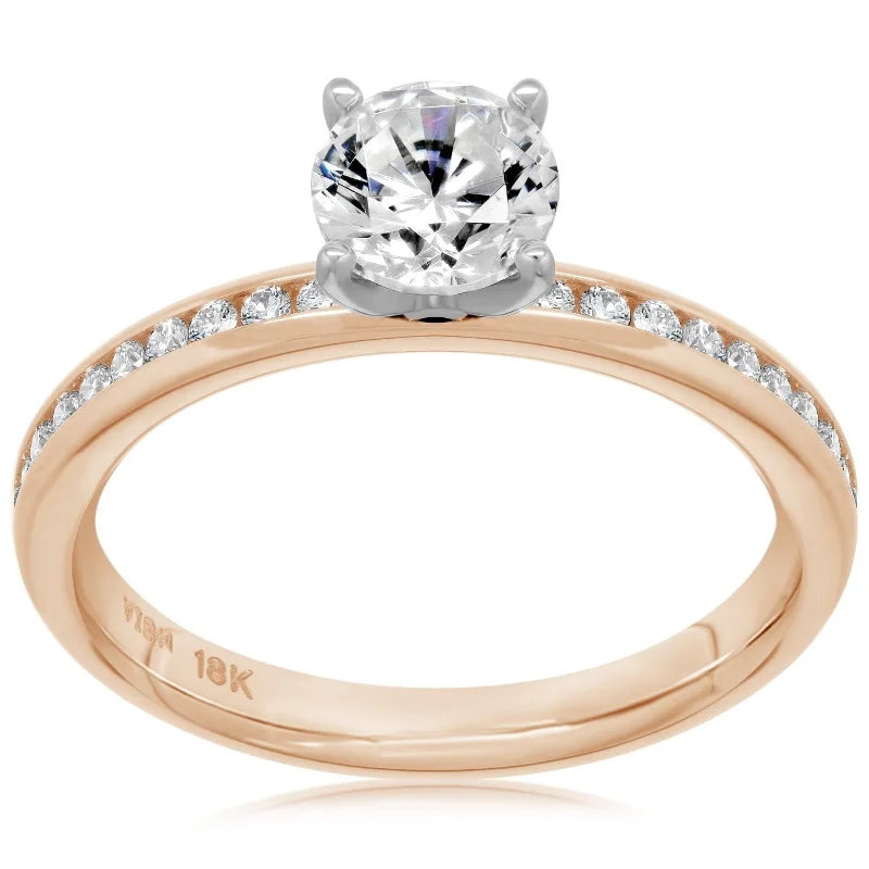 Channel Set Diamond Engagement Ring Setting