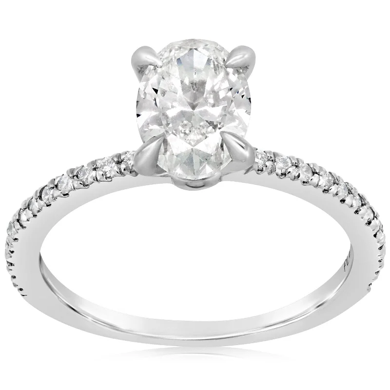 Complete 1.35 Carat Oval Diamond Engagement Ring