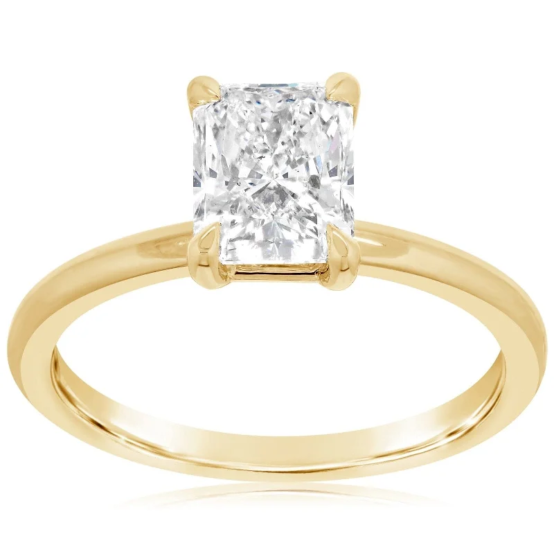 Complete 1.70 Carat Radiant Cut Solitaire Engagement Ring