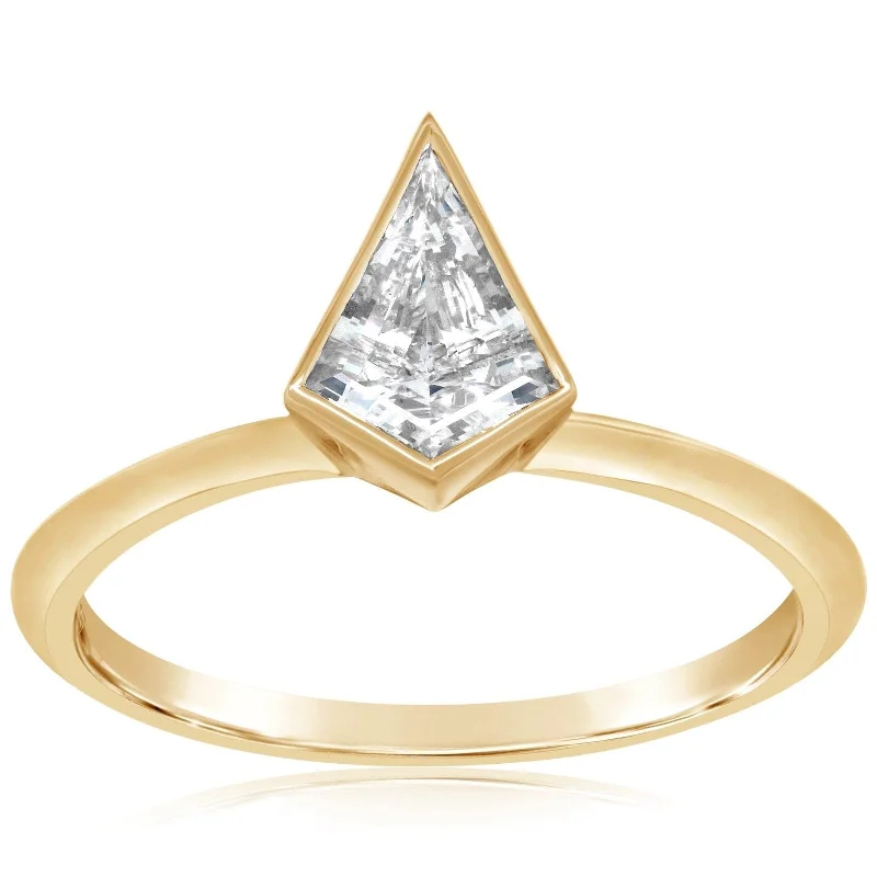 Complete .63 Carat Kite Solitaire Bezel Ring