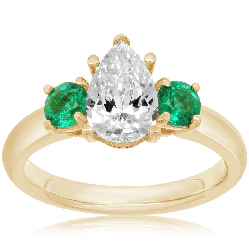 Emerald Three Stone Ring Setting