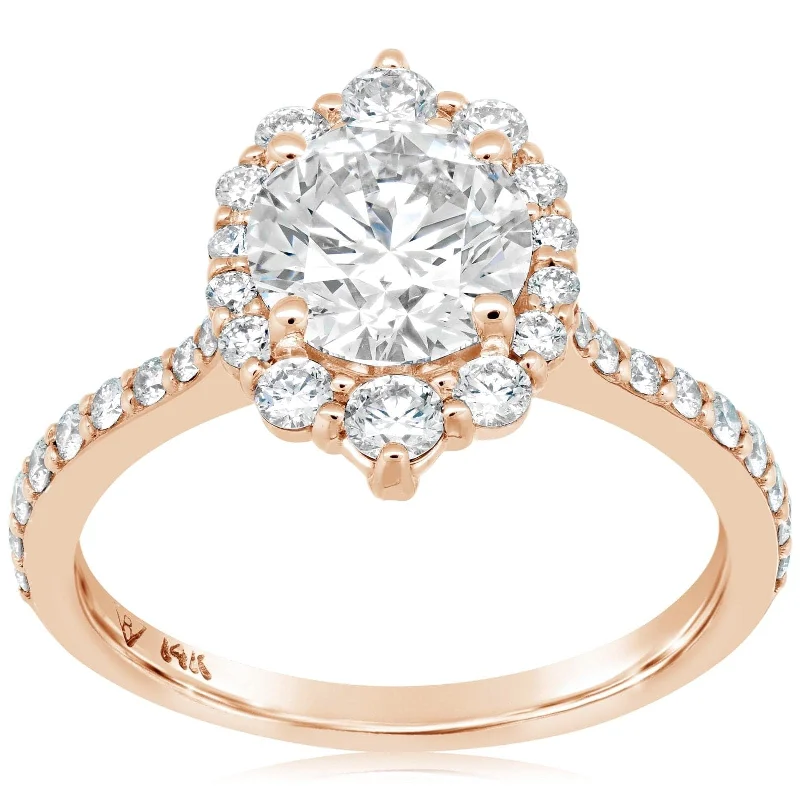 Modified Halo Diamond Engagement Ring Setting