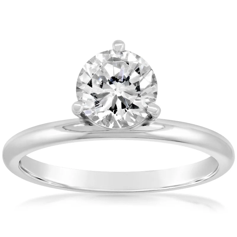 Offset Solitaire Engagement Ring Setting