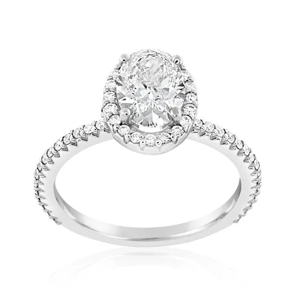 Oval Halo Diamond Engagement Ring Setting