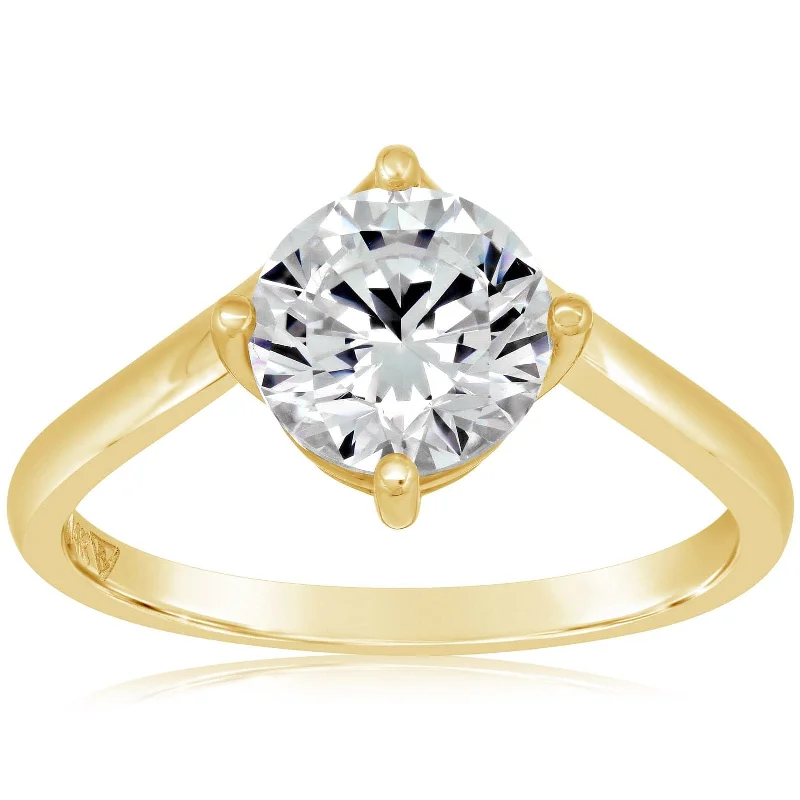 Pointed Contour Solitaire Engagement Ring Setting