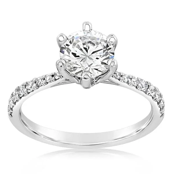 PRECISION SET New Aire Low Profile Diamond Engagement Ring