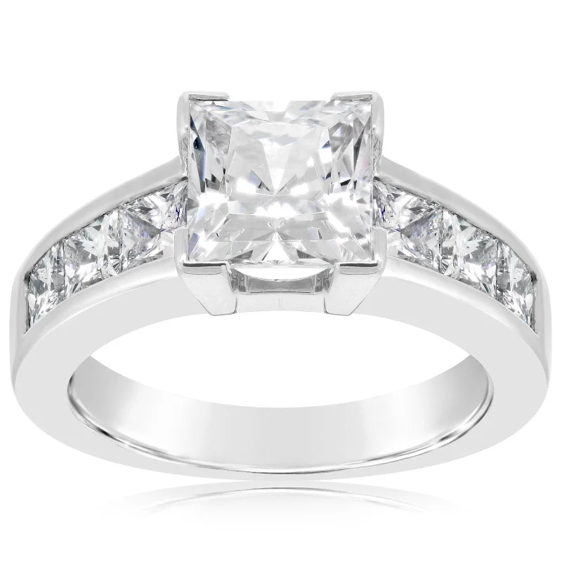 Princess Cut Channel Set Diamond Engagement Ring Setting