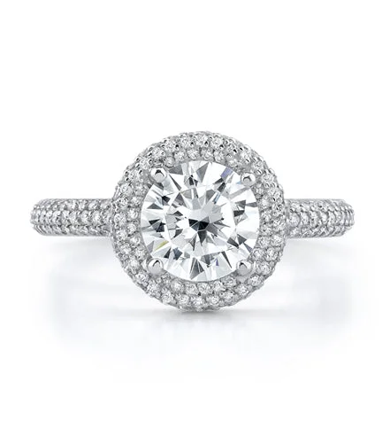 Round Cut Halo Pave