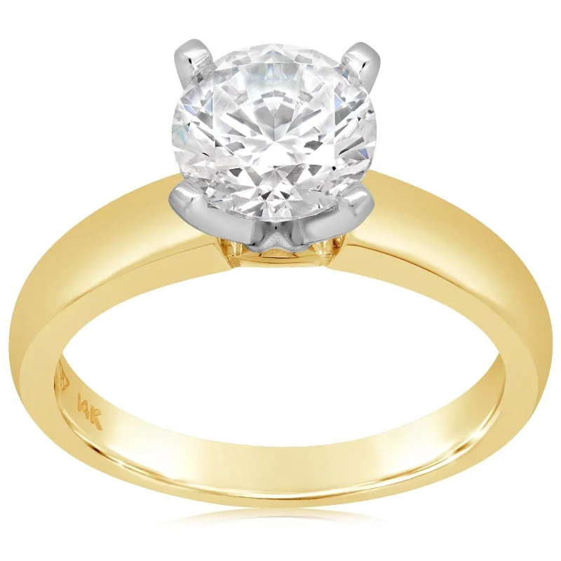 Two Tone Round Solitaire Ring Setting