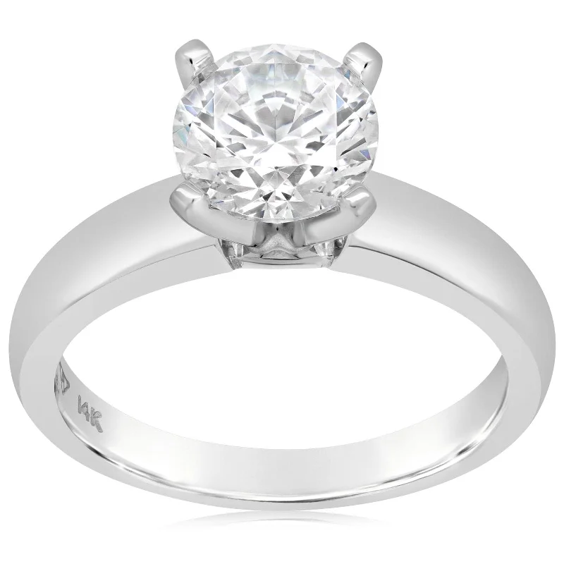 White Gold Round Solitaire Ring Setting