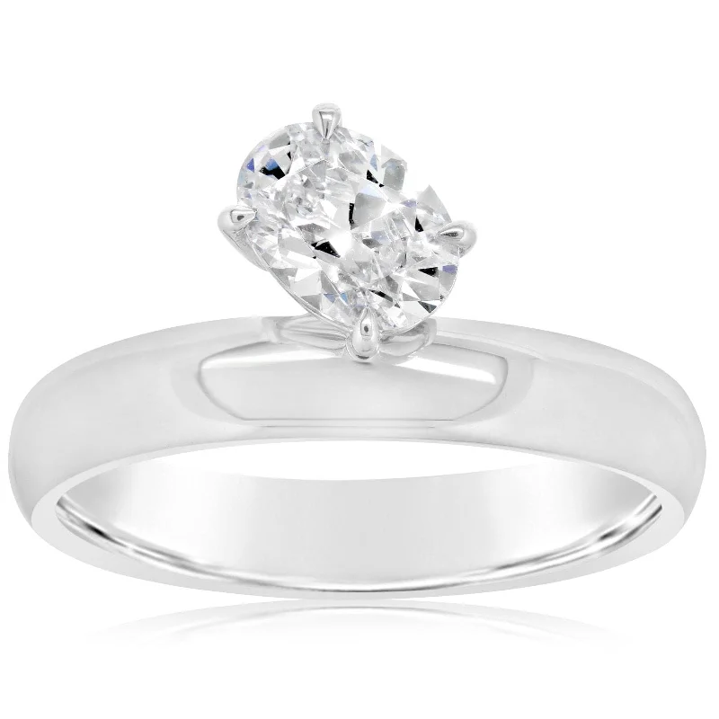 Wide Offset Solitaire Engagement Setting