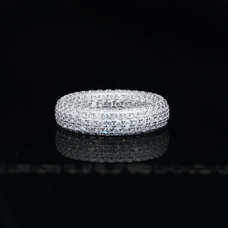 925 Sterling Silver&18K Gold-Plated Micro-inlay AAA CZ Ring