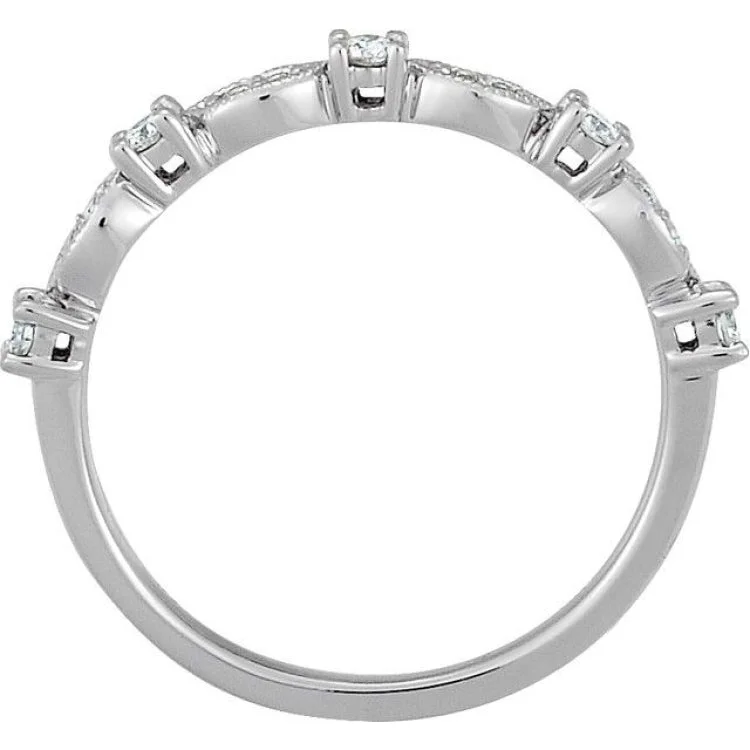 Platinum 1/5 CTW Natural Diamond Stackable Ring