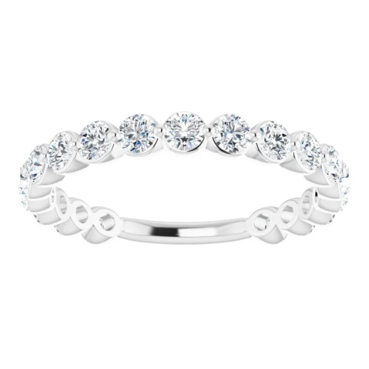 14K White 1 1/6 CTW Natural Diamond Anniversary Band