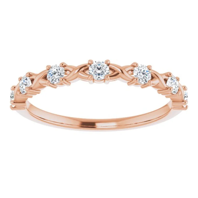 14K Rose 1/3 CTW Natural Diamond Anniversary Band