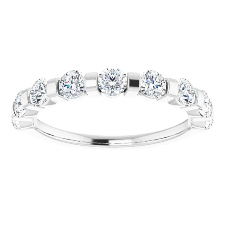 14K White 9/10 CTW Natural Diamond Anniversary Band