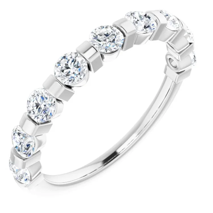 Platinum 9/10 CTW Natural Diamond Anniversary Band