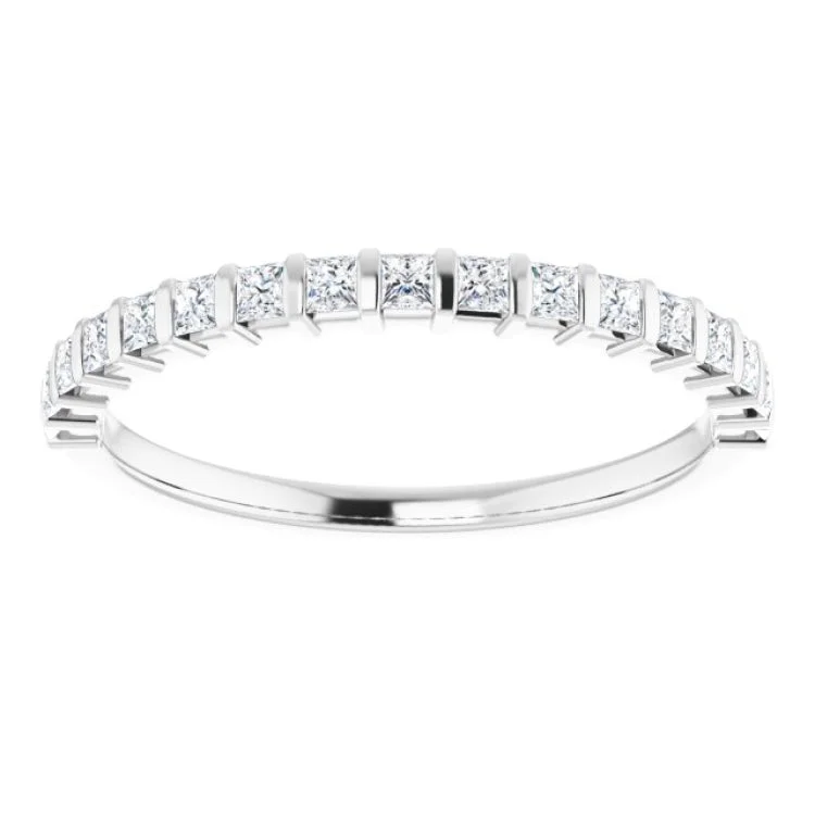 14K White 3/8 CTW Natural Diamond Anniversary Band