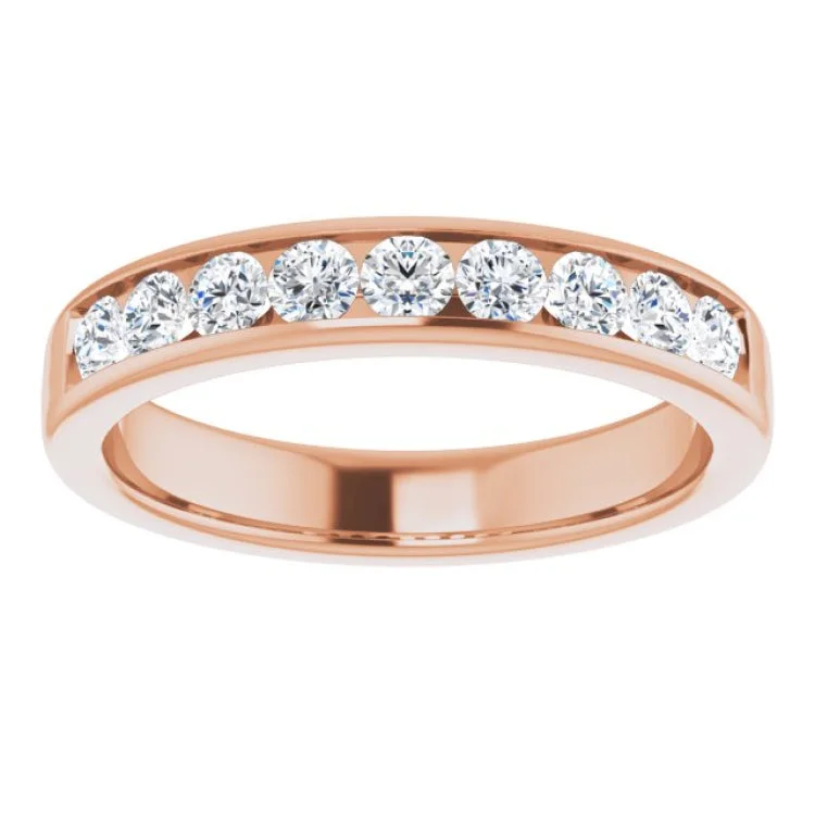 14K Rose 3/4 CTW Natural Diamond Band