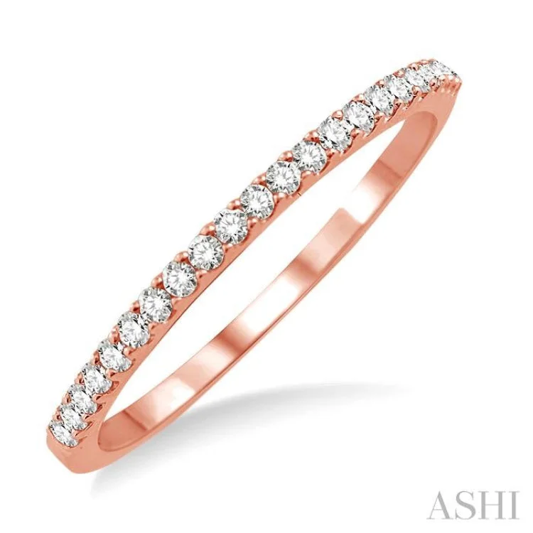 1/5 Ctw Round Cut Diamond Wedding Band in 14K Rose Gold