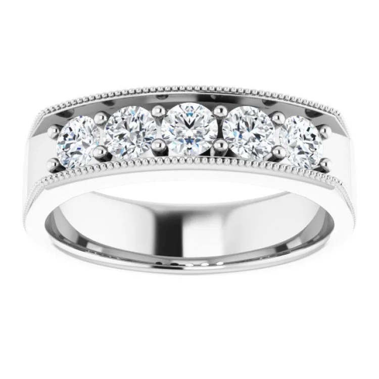 Platinum 1 CTW Natural Diamond Ring