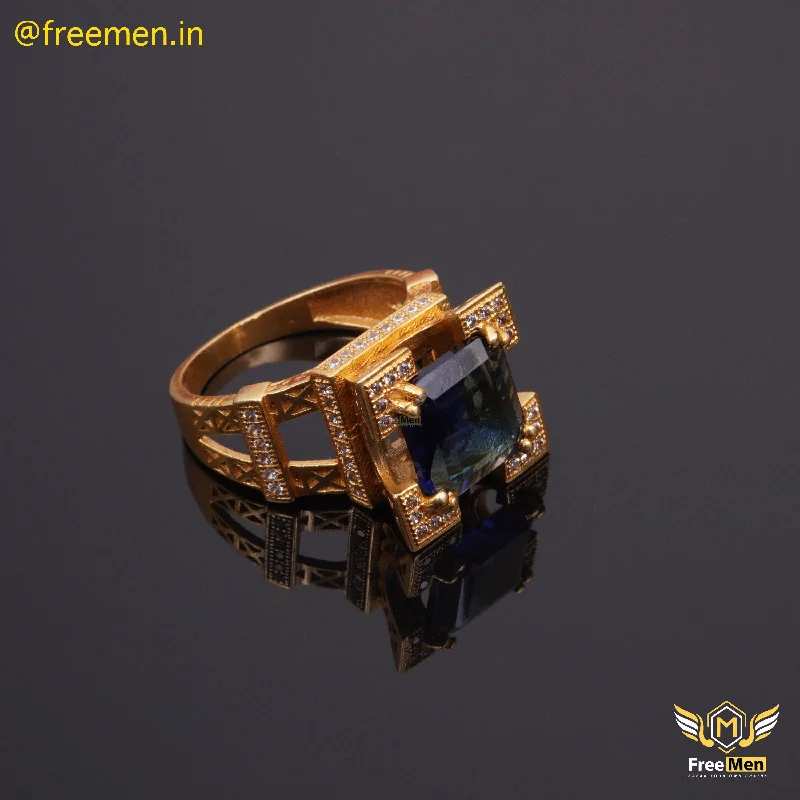 Freemen Eiffel Lite Blue Stone Ring for Men - FM257