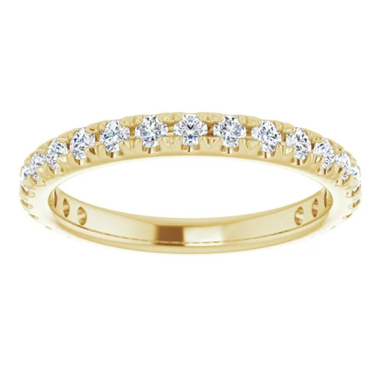 14K Yellow 5/8 CTW Natural Diamond French-Set Anniversary Band