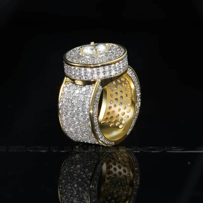 Iced Diamond  Zircon Real Gold-Plated Ring