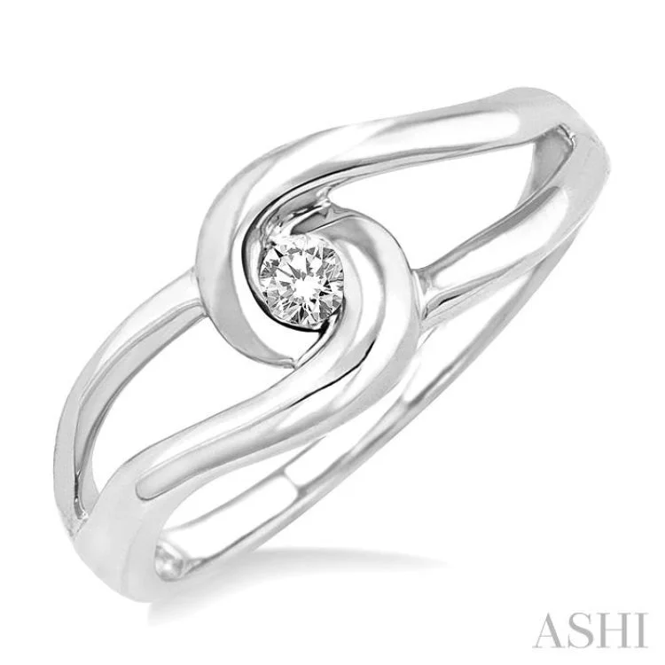 1/20 Ctw Round Cut Diamond Ring in 10K White Gold