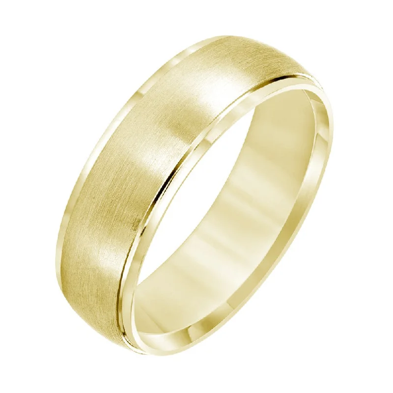 Men's 14k 5mm Edge Carved Wedding Band