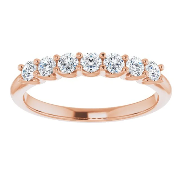 14K Rose 3/8 CTW Natural Diamond Anniversary Band