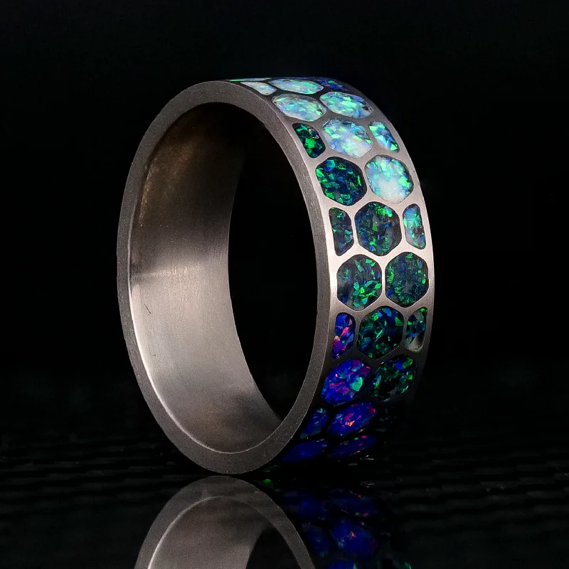 The Kaleidoscope | Opal Titanium Glowstone Ring